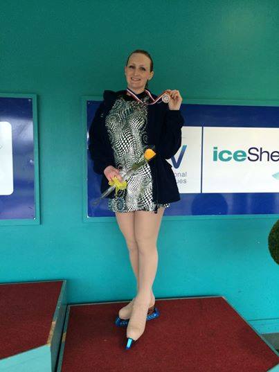 Janet Donaldson won Bronze in her age category at the British Figure Skating Championships in Sheffield, Jun 2014